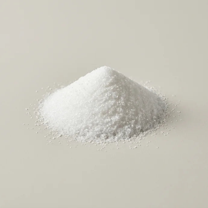 Pure taurine powder, close up